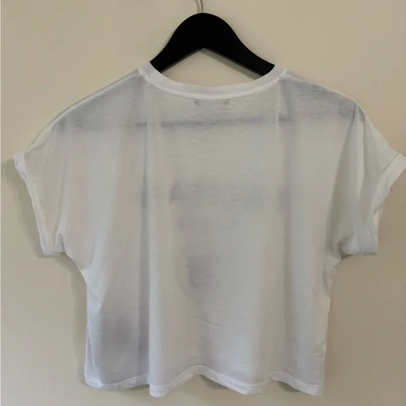 Balmain Authentic White Short Sleeve Crop Tee with logo. Never worn. Size XS - Picture 4 of 6